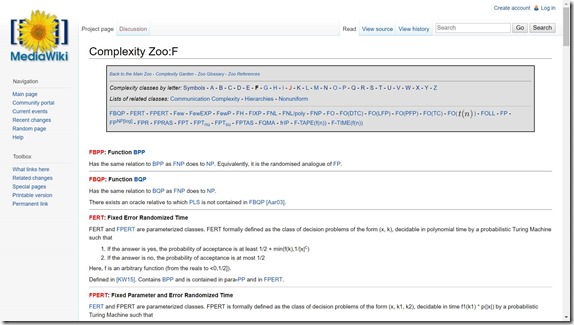 Complexity zoo page