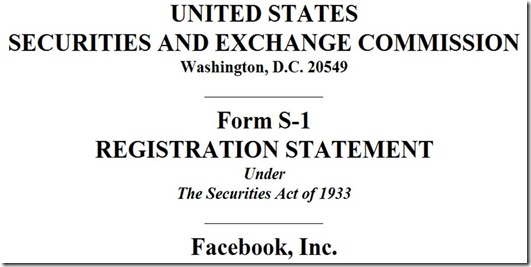 Facebook S-1 Form Cover