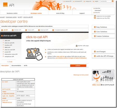 Orange API Web Site