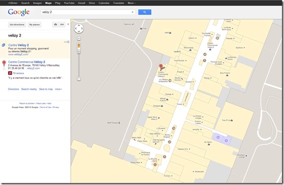 Velizy 2 sur Google Maps